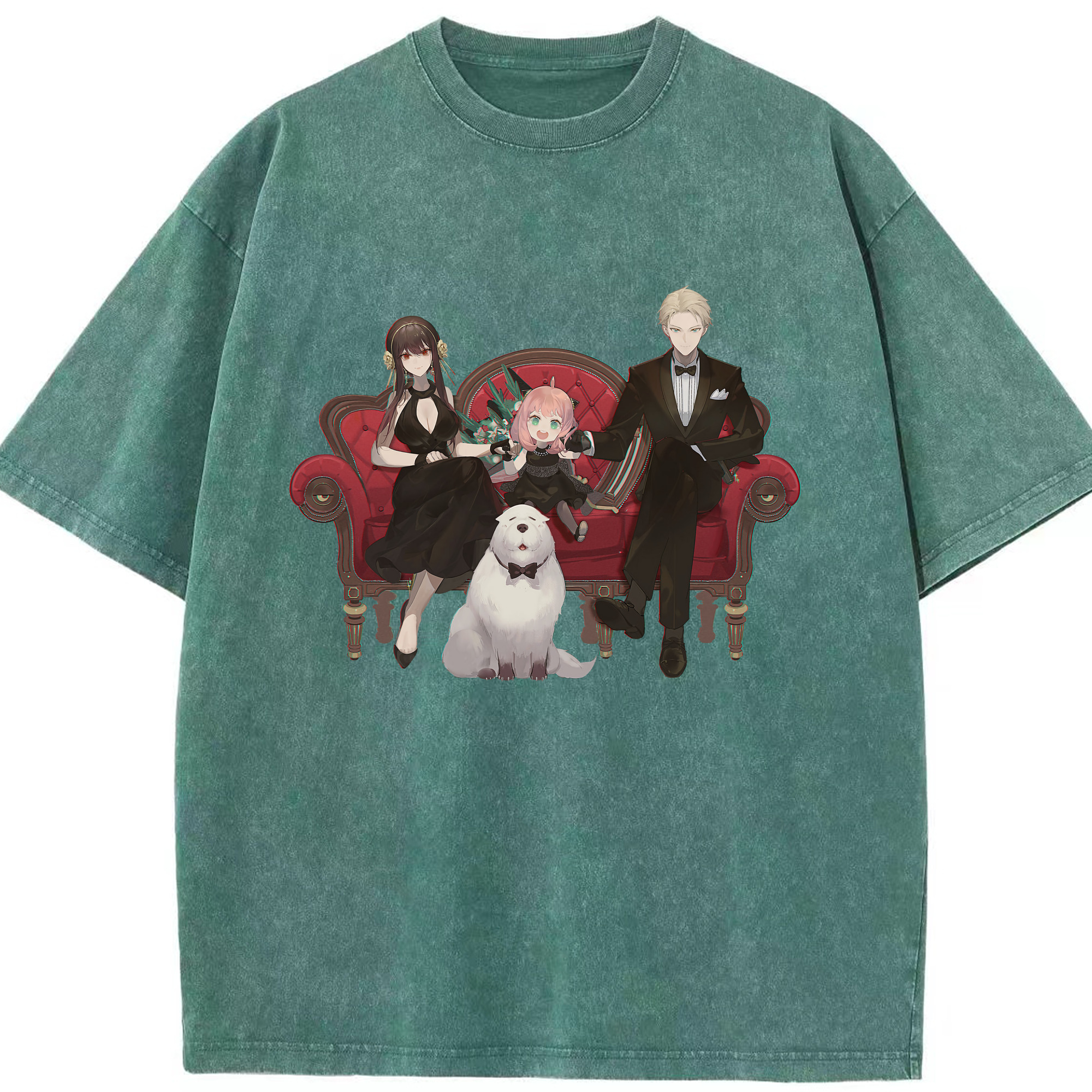（画像用） SPY×FAMILY间谍家家酒 綿100% ヴィンテージ風 半袖Tシャツ（フロントプリント）